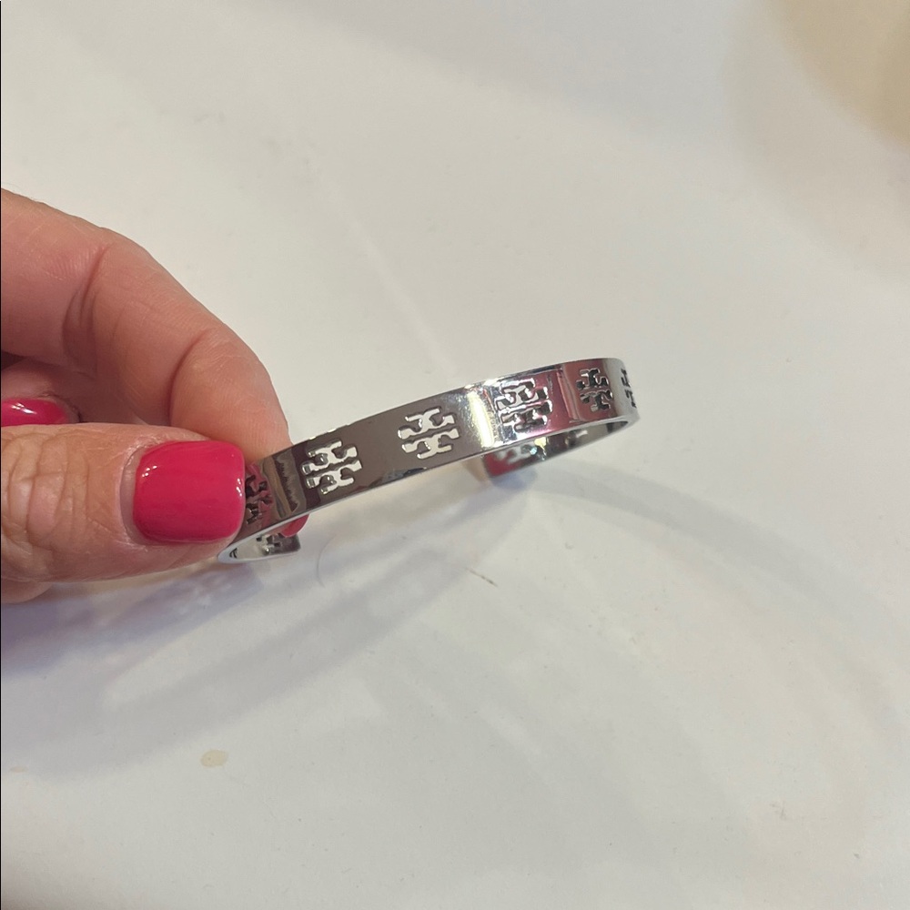 Silver Logo Bangle Bracelet
